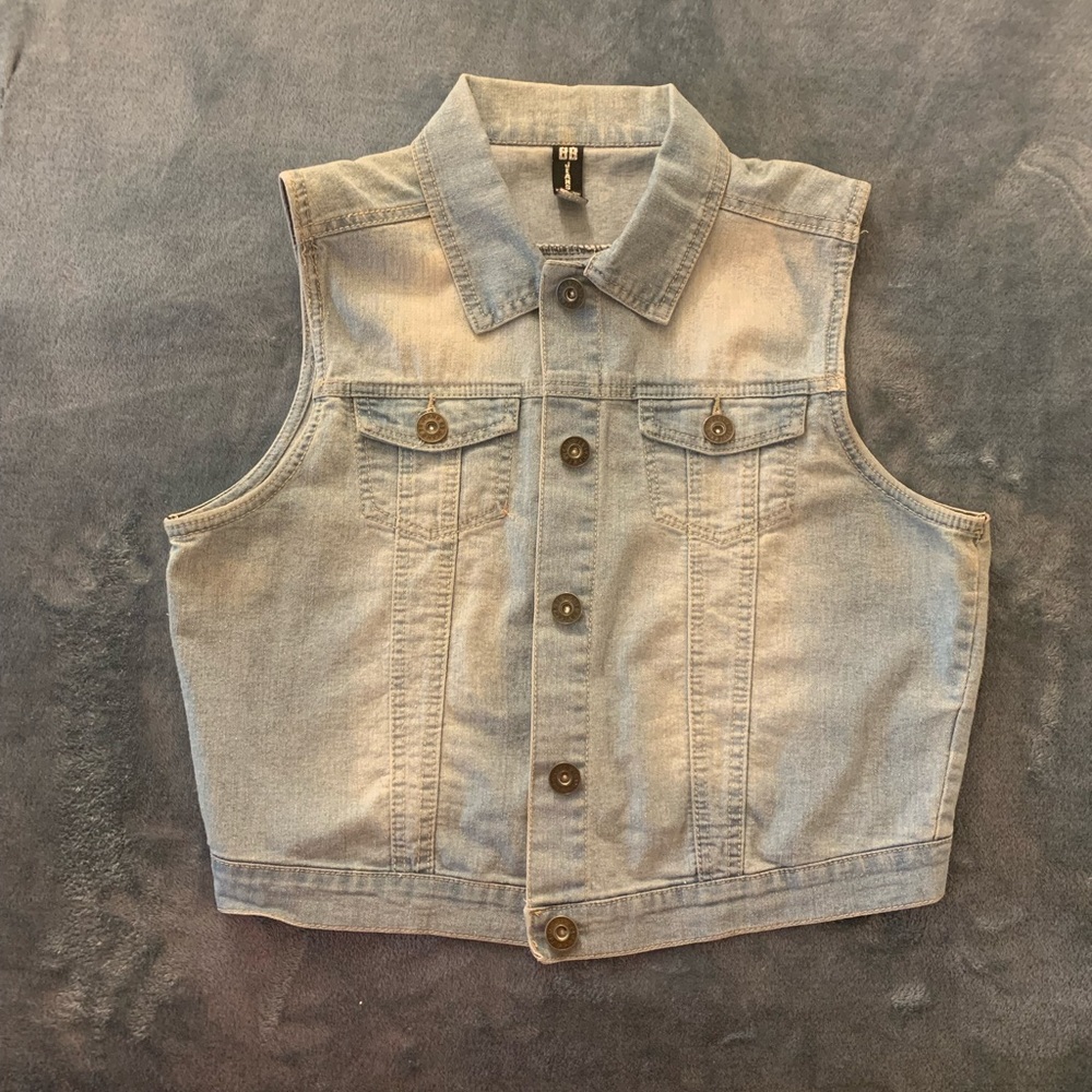 Mid Length Denim Vest